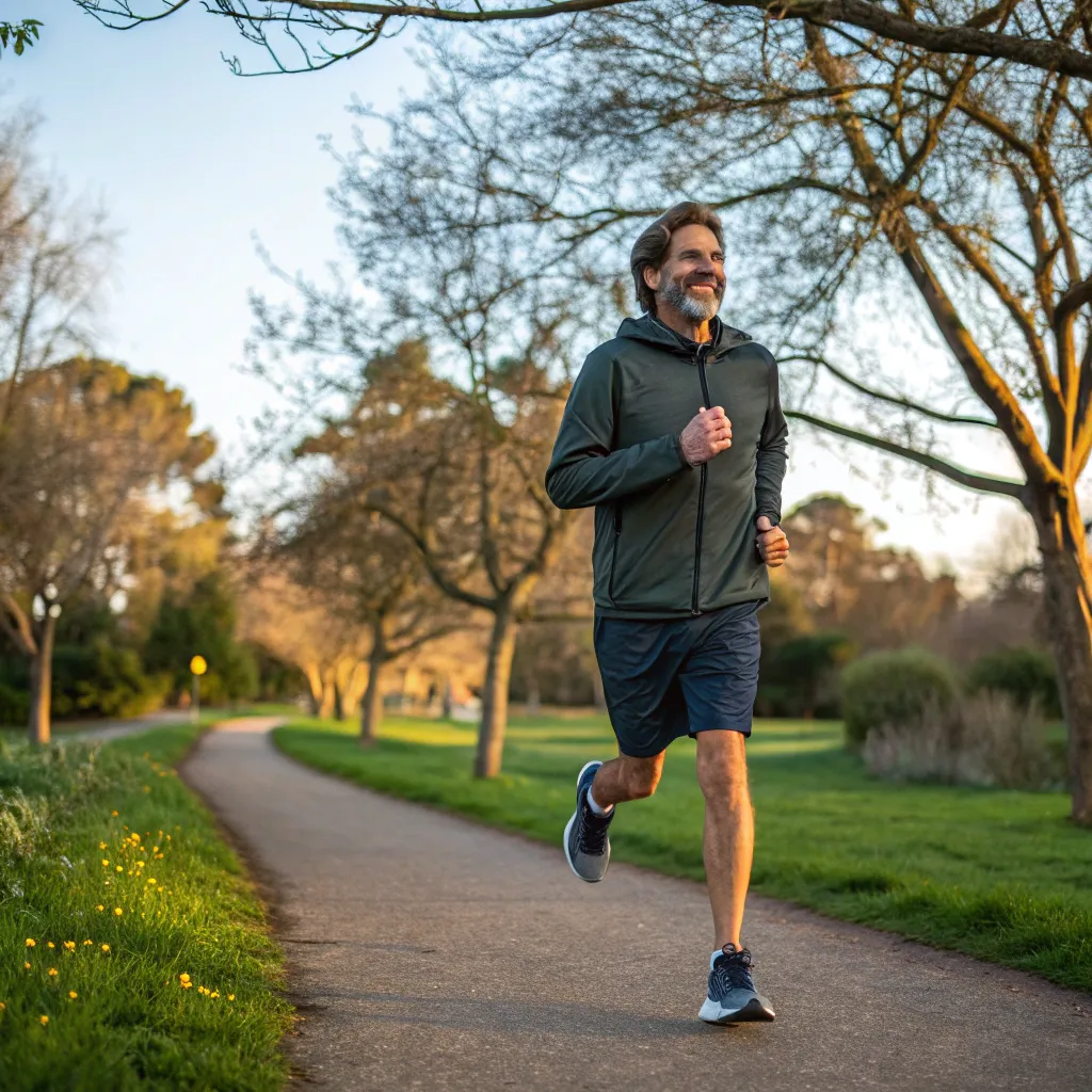Customer James Wright enjoying a jog wearing new sneakers