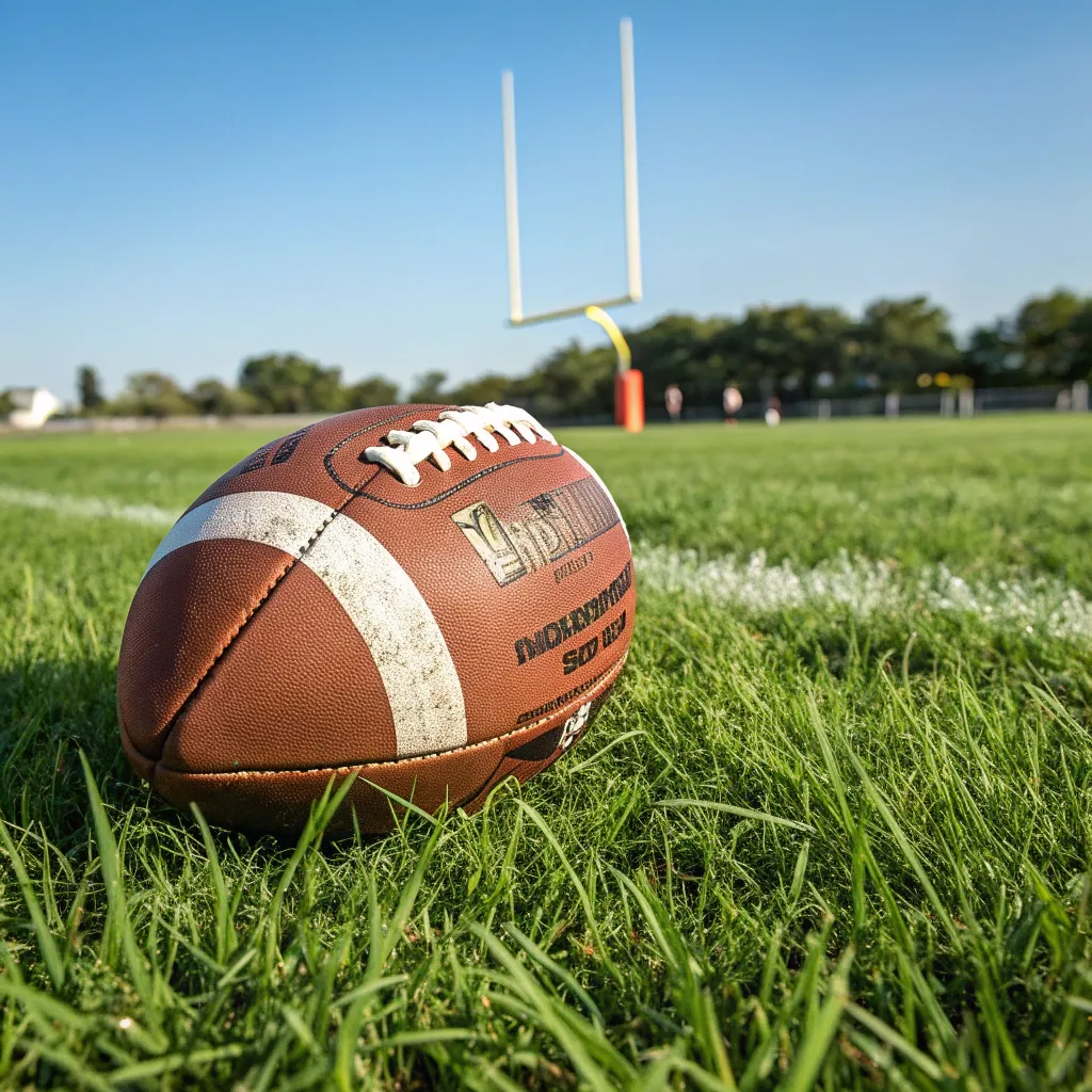 High-quality football on a grass field